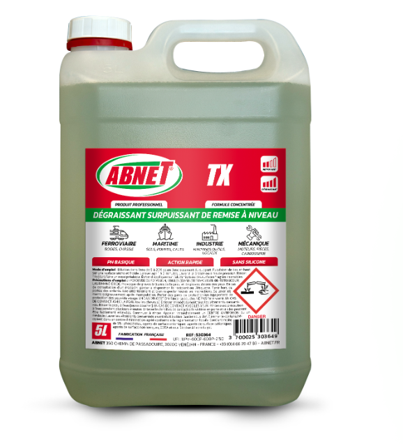 Bidon de nettoyant dégraissant professionnel ABNET TX pour camping-car